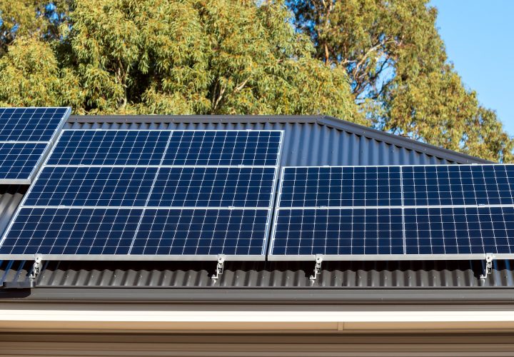 Solar panels on an Adelaide residential roof.