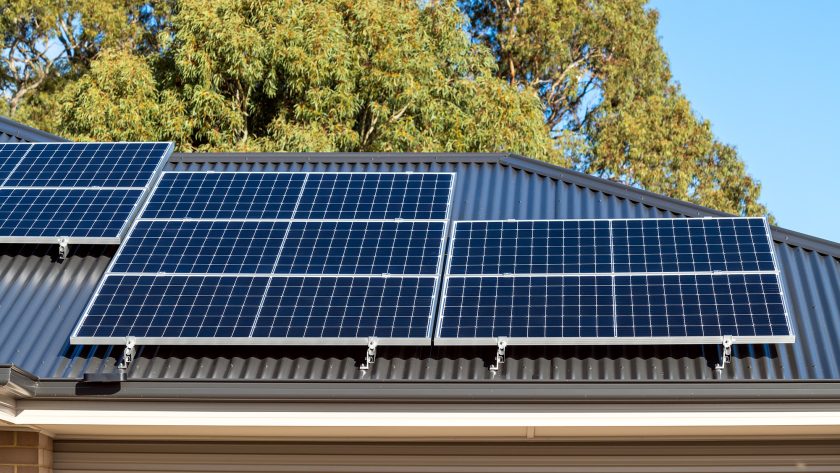 Solar panels on an Adelaide residential roof.